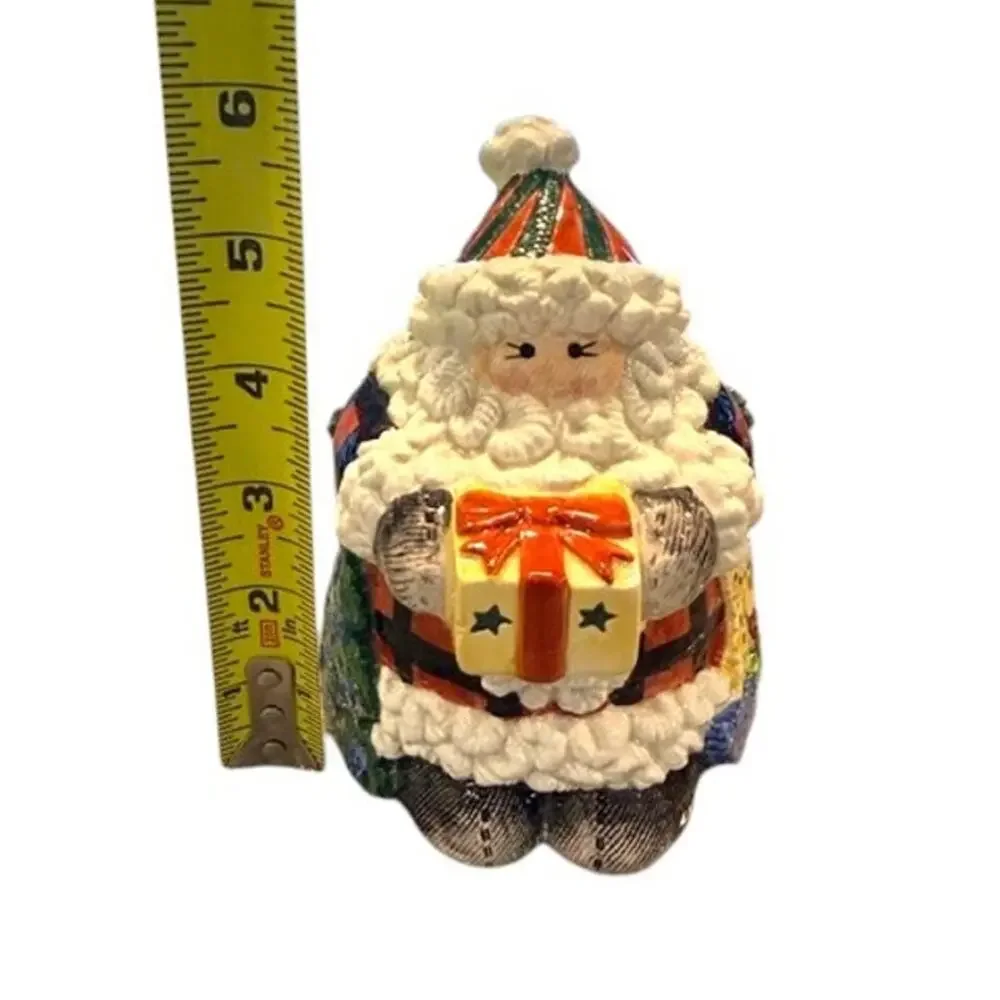 Fitz & Floyd Homespun Holidays Santa Cookie Jar & Lidded Box Set w Orig Boxes
